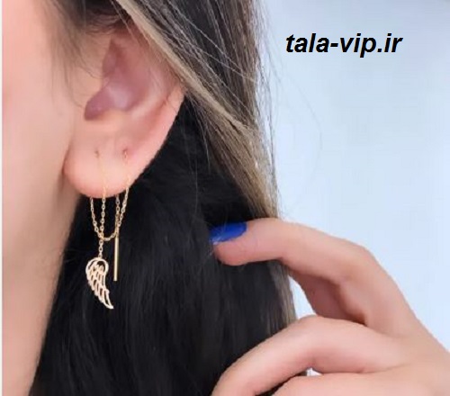گوشواره طلا زنجیر و بال فرشته