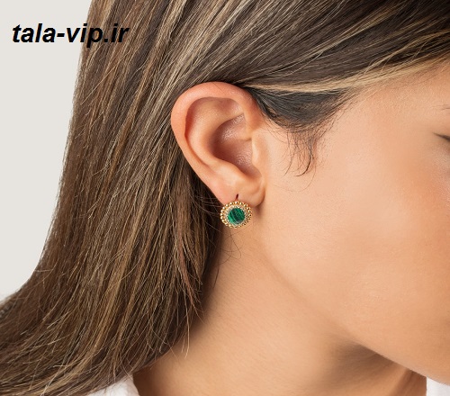 گوشواره طلا بیضی آگرین