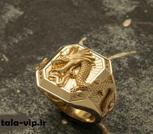 انگشتر اژدها طلا مردانه